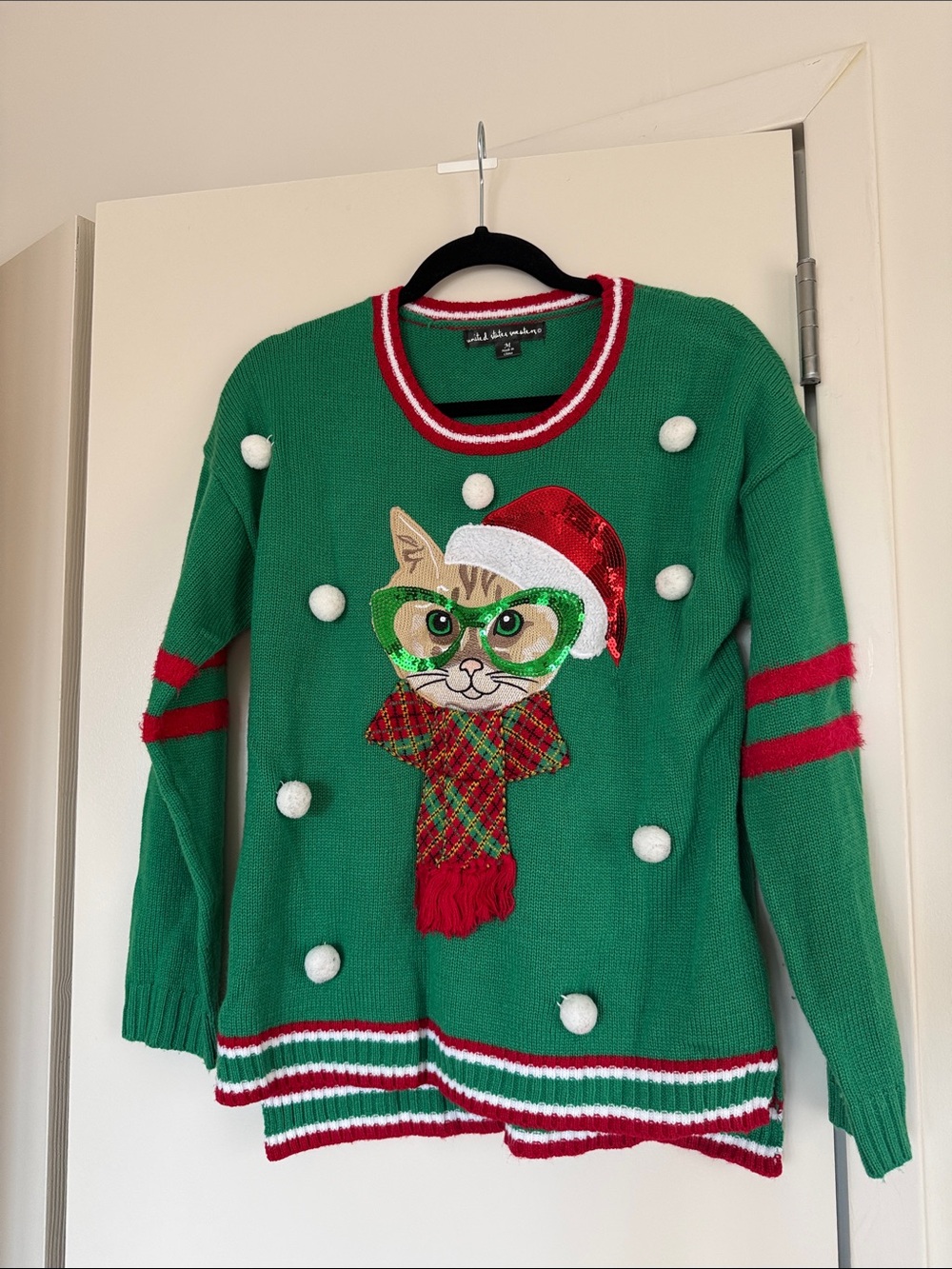 Cat ugly Christmas holiday sweater